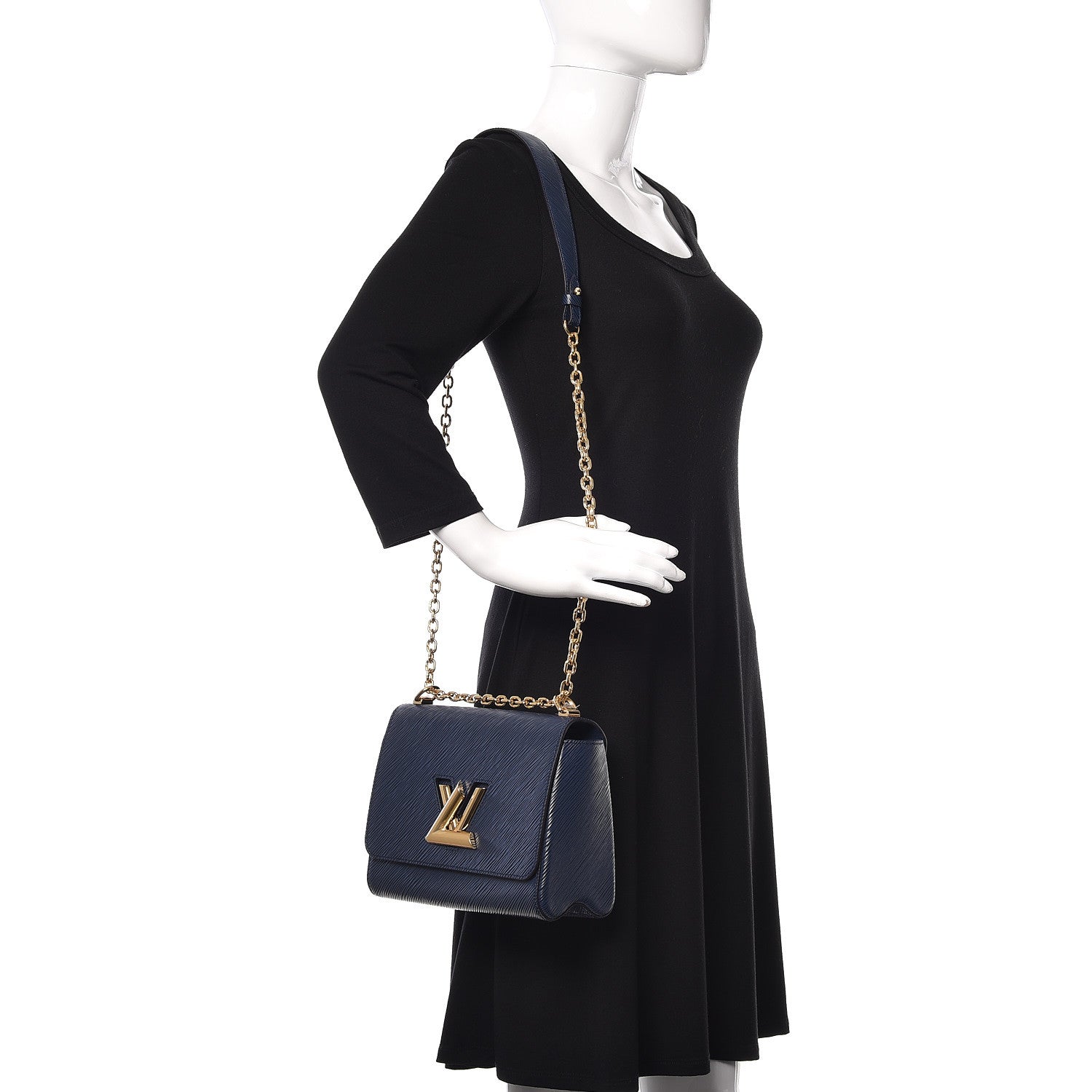 Louis Vuitton Epi Twist Shoulder Bag MM Indigo 2 of 10