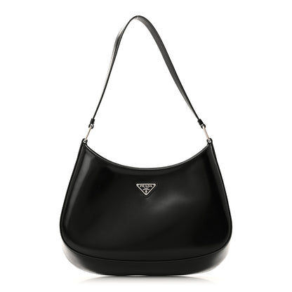 Prada Spazzolato Cleo Shoulder Bag Black 1 of 9
