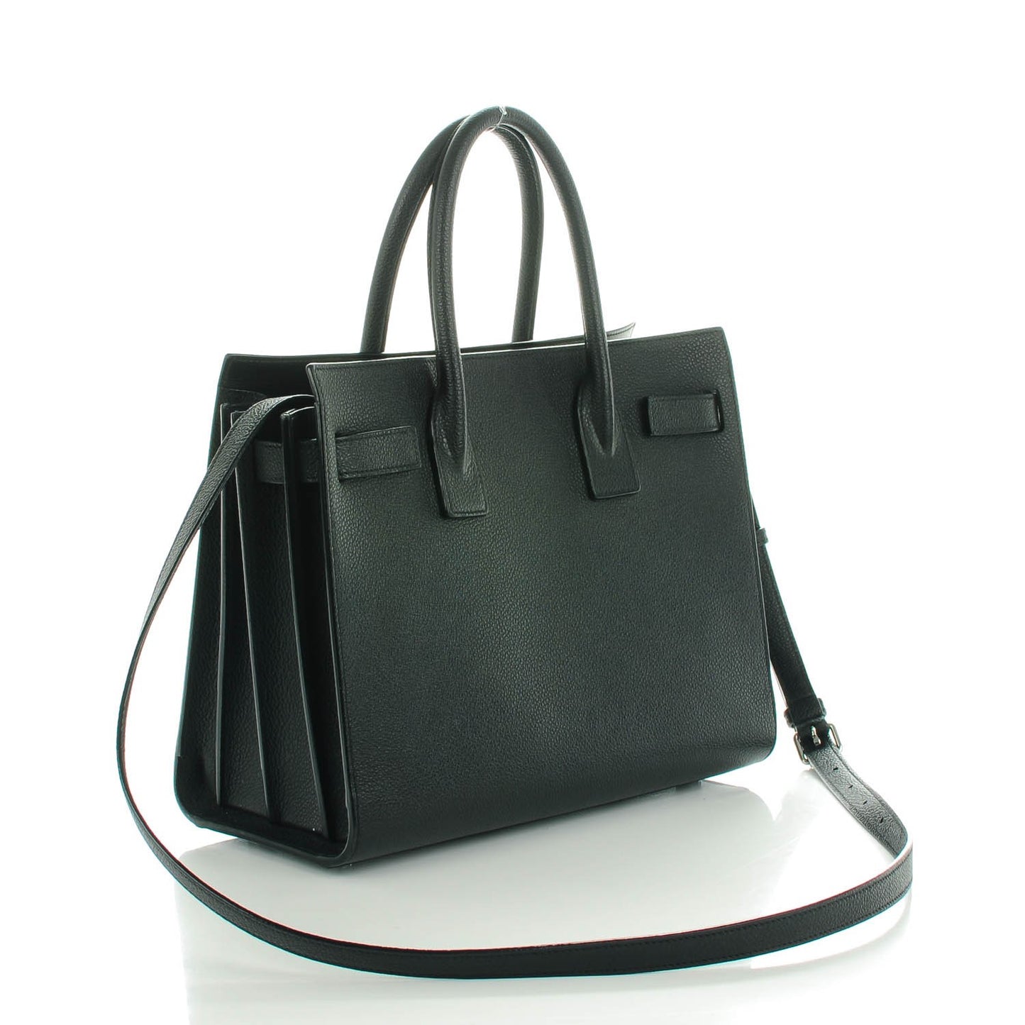 Grained Calfskin Baby Sac De Jour Black