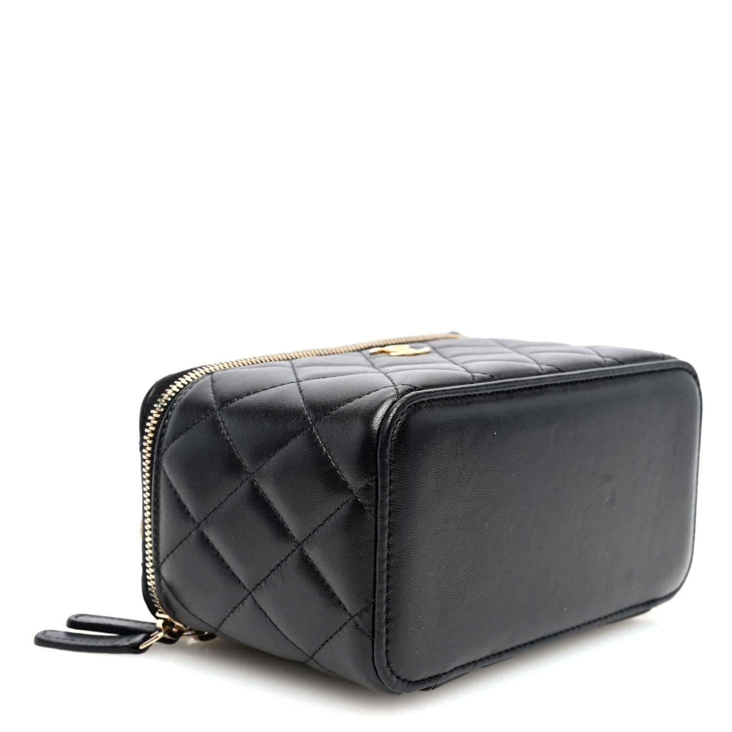 Chanel Lambskin Quilted Small Top Handle Vanity Case With Chain Black 4 of 12