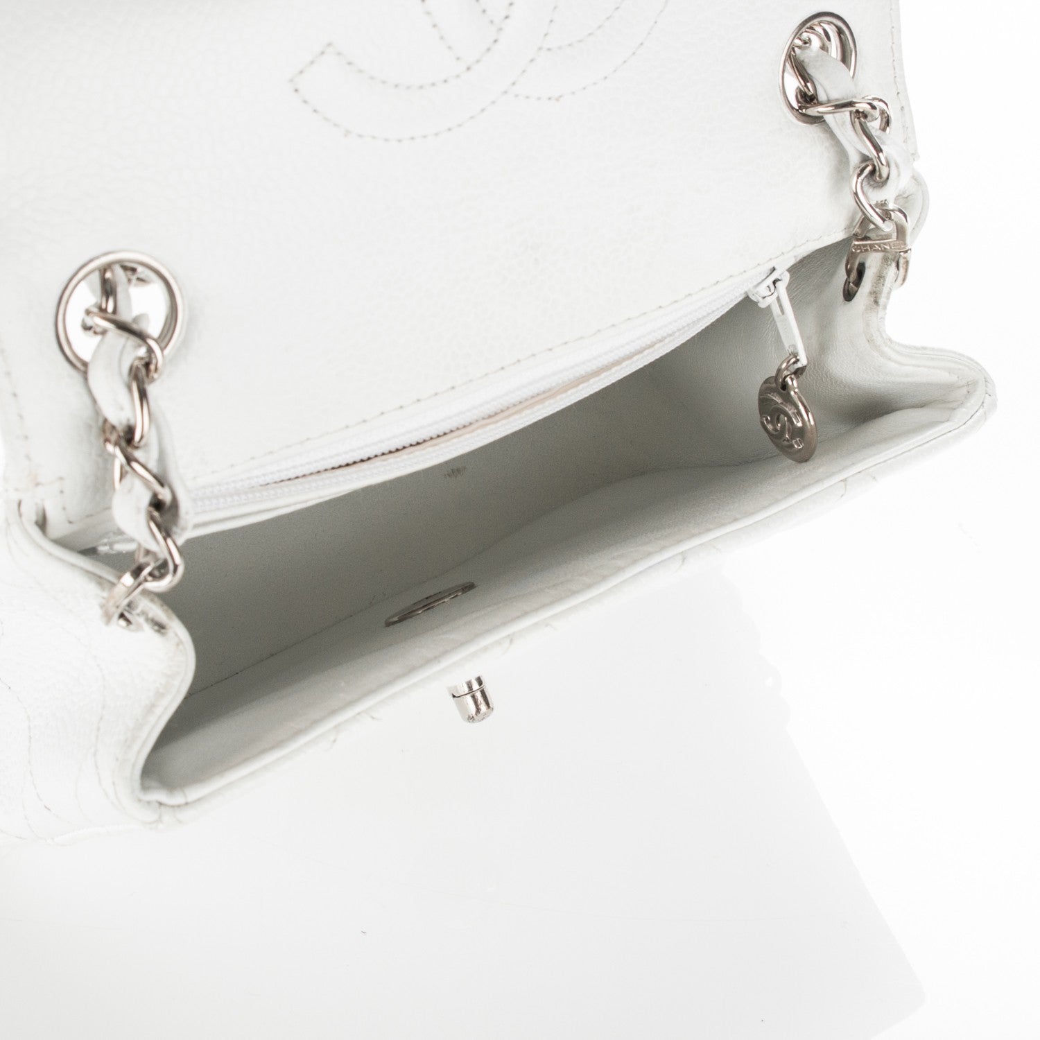 Chanel Caviar Quilted Mini Square Flap White 5 of 7