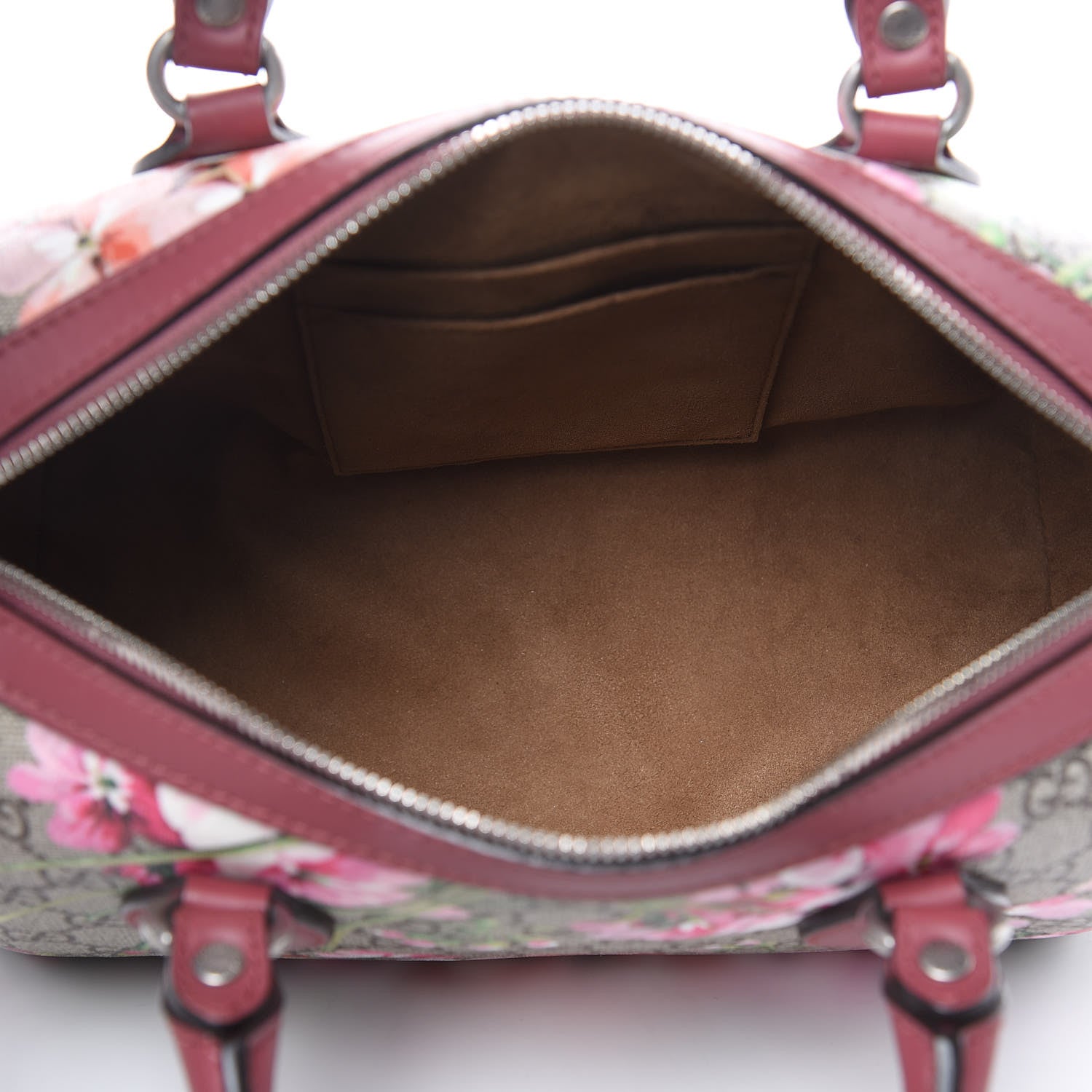 Gucci GG Supreme Monogram Blooms Small Boston Beige Multicolor Dry Rose 5 of 13