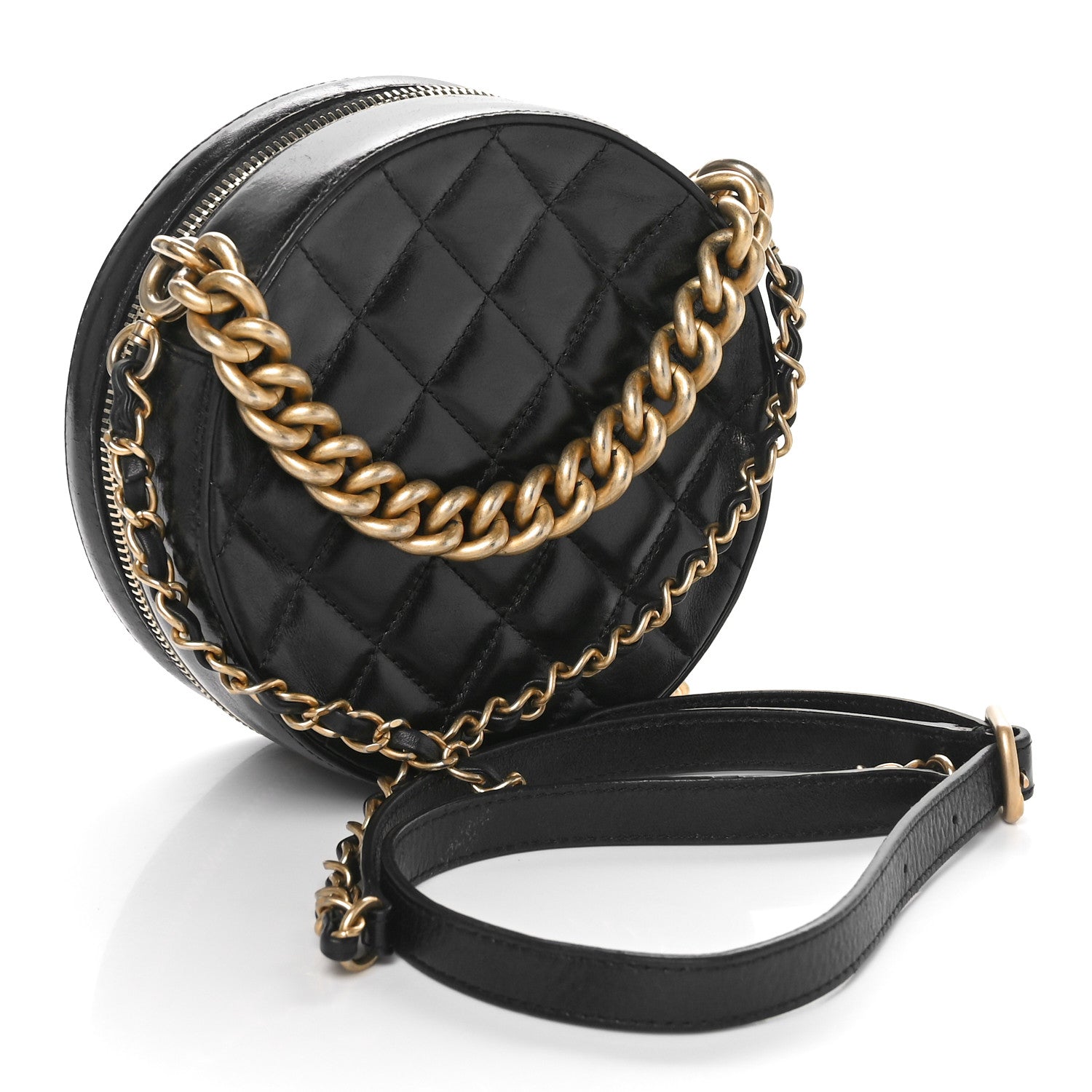 Chanel Glazed Calfskin Round As Earth Evening Bag Black 3 of 10
