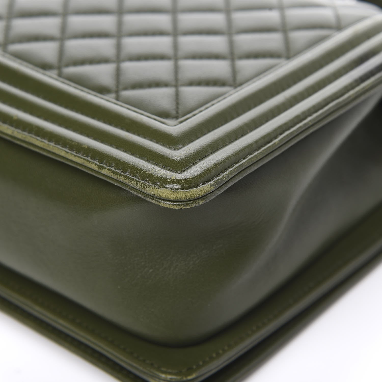 Chanel Lambskin Quilted New Medium Boy Flap Dark Green 17 of 21