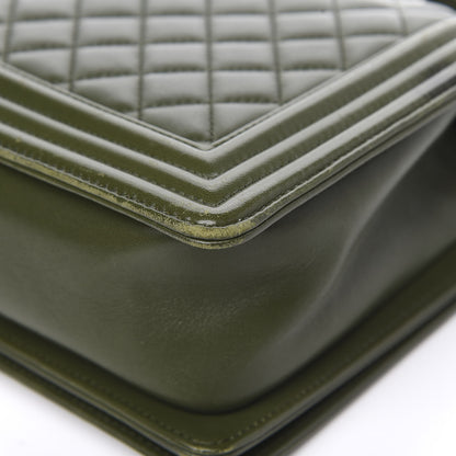 Chanel Lambskin Quilted New Medium Boy Flap Dark Green 17 of 21