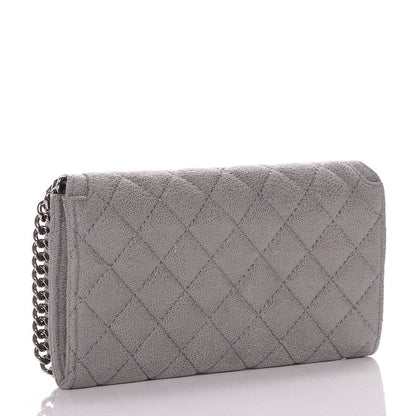 Stella McCartney Shaggy Deer Quilted Falabella Flap Wallet Grey 3 of 7