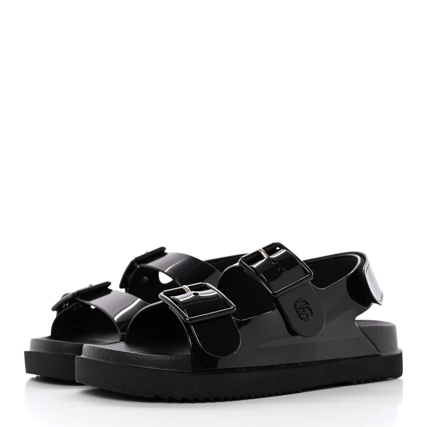 Rubber Mini Double G Womens Isla Dad Sandals 37 Black