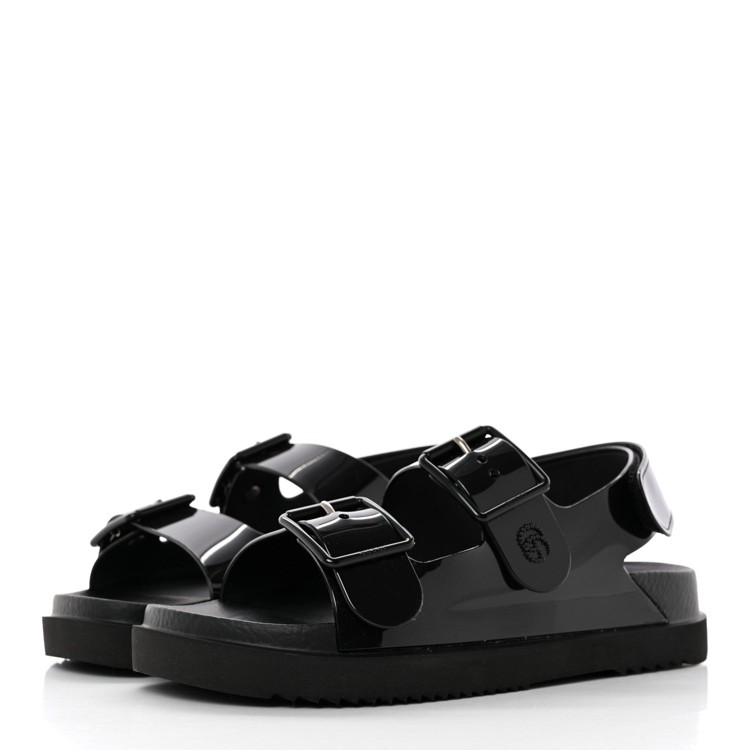 Gucci Rubber Mini Double G Womens Isla Dad Sandals 37 Black 3 of 9