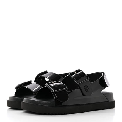 Gucci Rubber Mini Double G Womens Isla Dad Sandals 37 Black 3 of 9