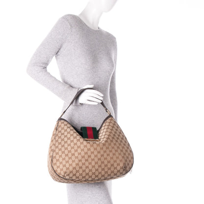 Gucci Monogram Large New Ladies Web Hobo Dark Brown 2 of 7