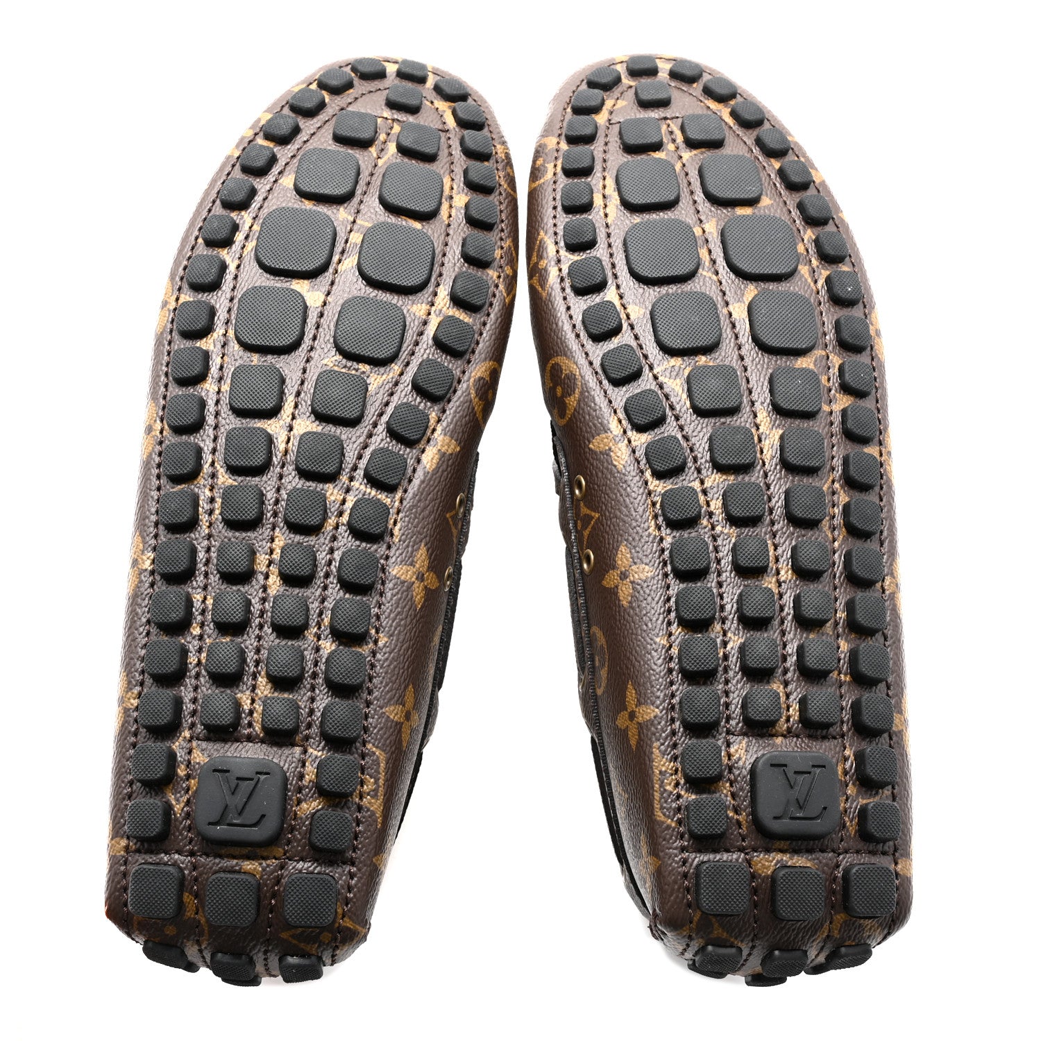 Louis Vuitton Monogram Mens Arizona Car Shoe Moccasin Loafers 10 Macassar 5 of 9