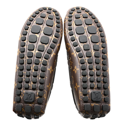 Louis Vuitton Monogram Mens Arizona Car Shoe Moccasin Loafers 10 Macassar 5 of 9