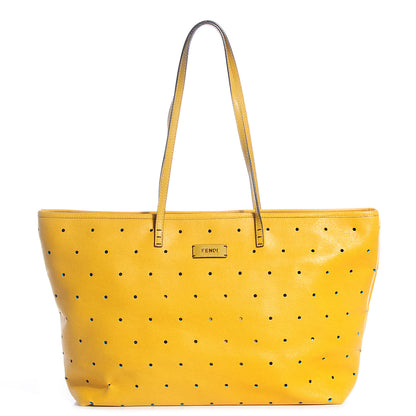 Fendi Vitello Perforated Medium Roll Tote Mimosa 1 of 11