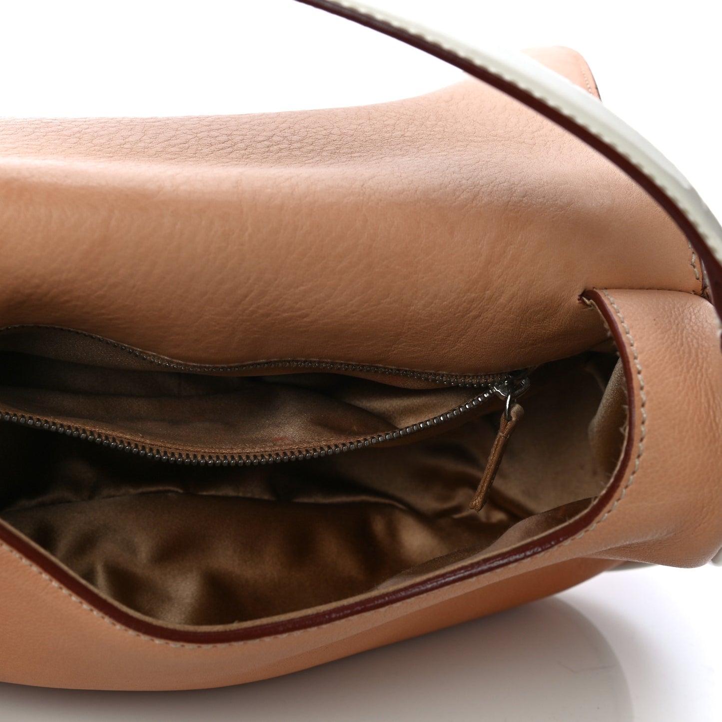 Vernice Old Calfskin Saddle Bag Sabbia Naturale White
