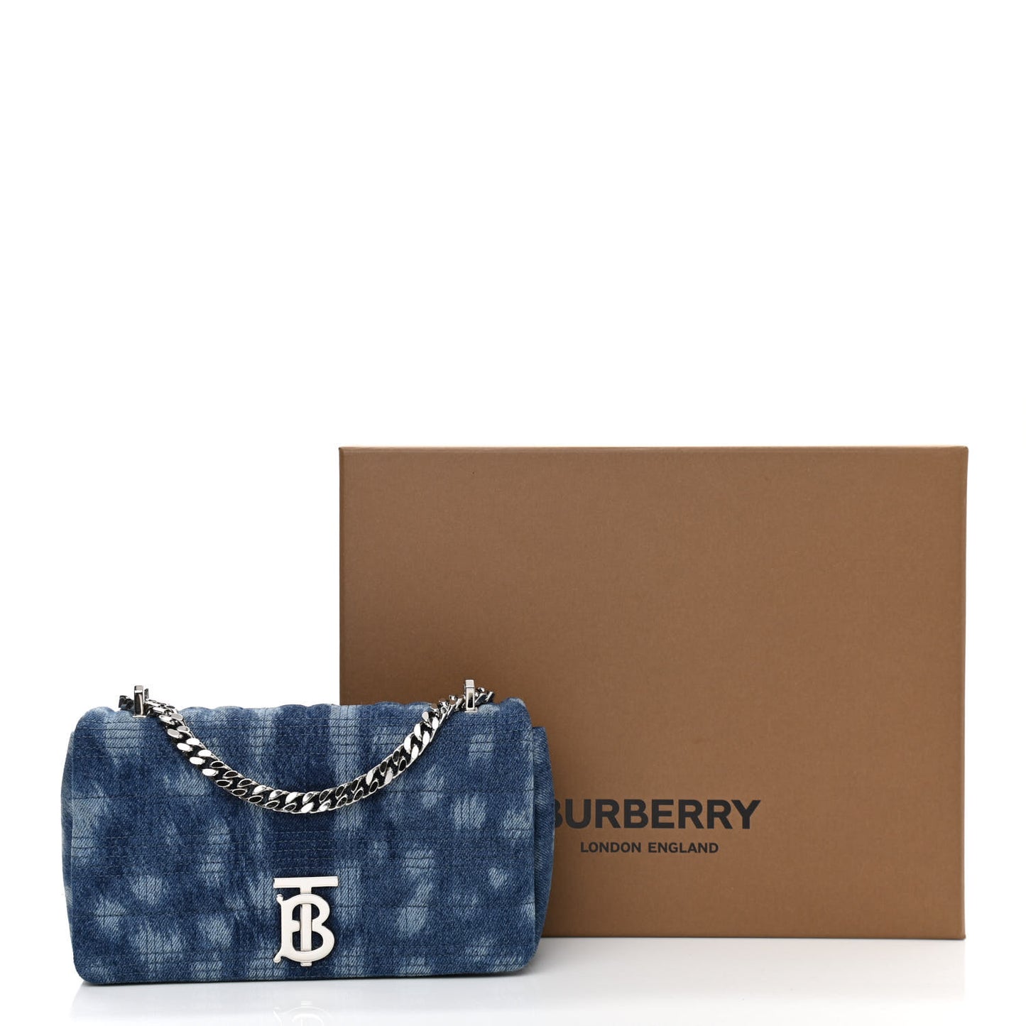 Denim Quilted Small Lola Bag Blue