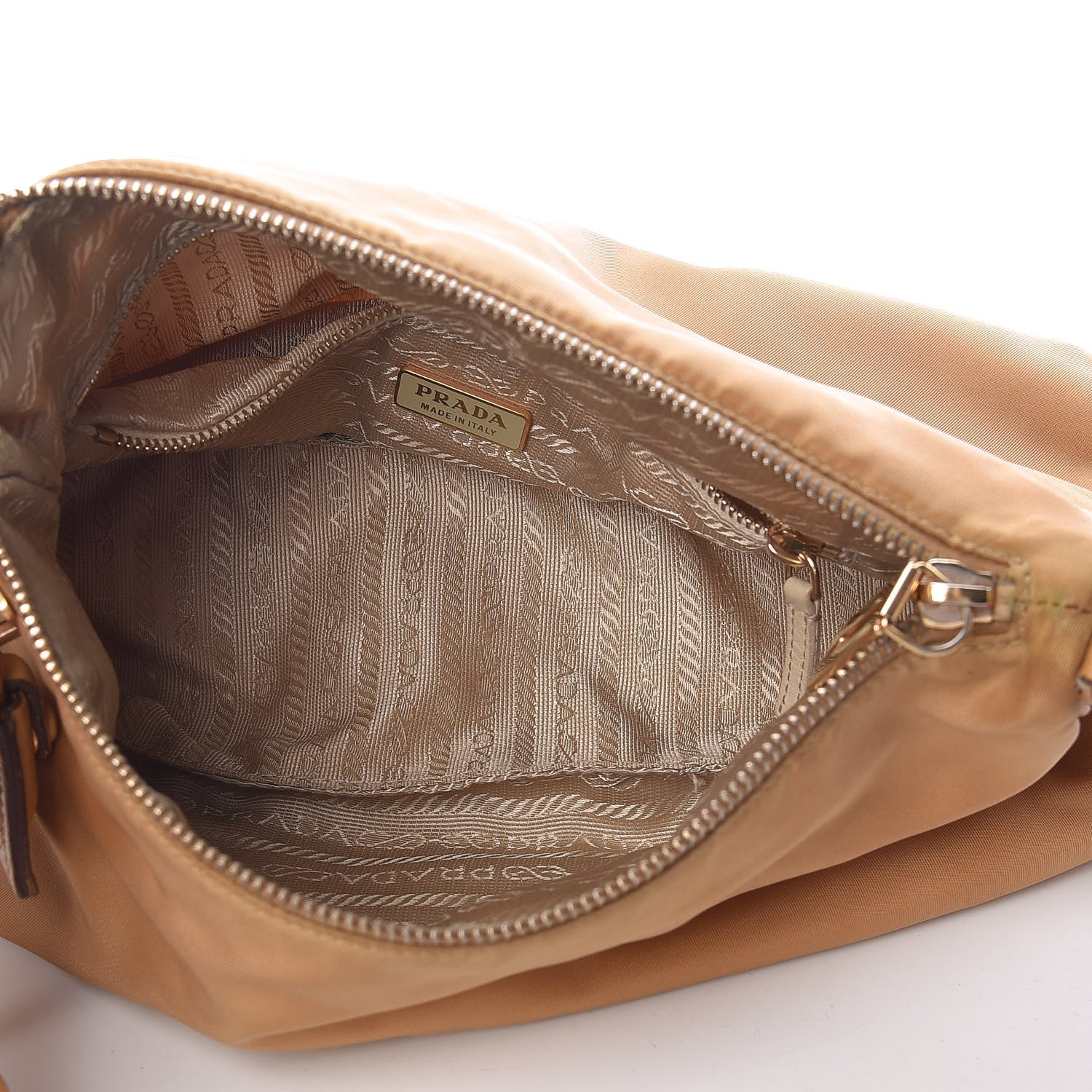 Prada Nylon Vitello Daino Pochette Sabbia 5 of 17