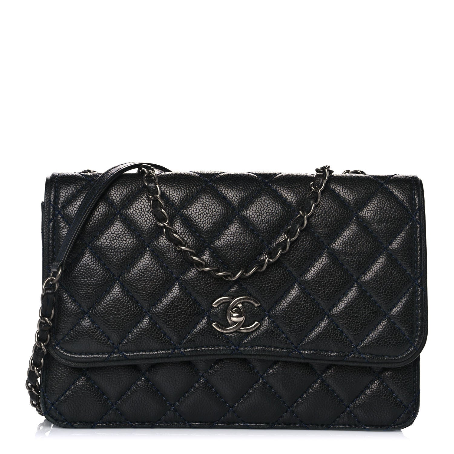 Chanel Caviar Quilted Flap With Chain Blue 1 of 11