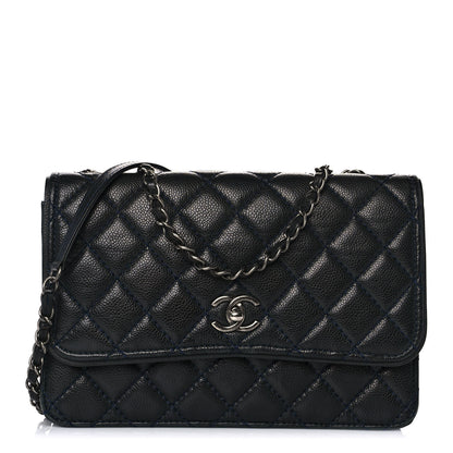 Chanel Caviar Quilted Flap With Chain Blue 1 of 11