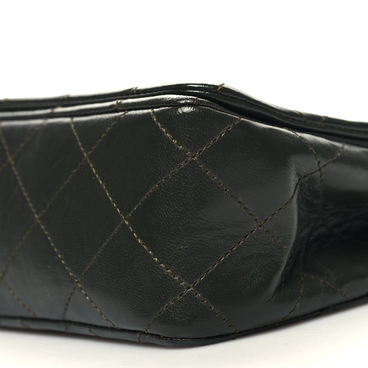 Lambskin Quilted Small Single Flap Bag Green