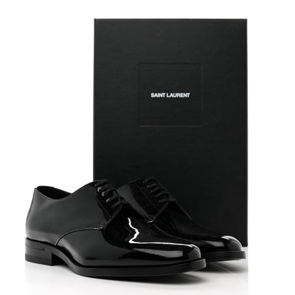 Saint Laurent Patent Calfskin Mens Derby Lace Up Shoes 36.5 Black 8 of 8