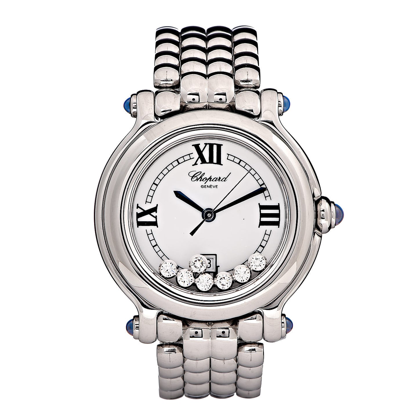 Stainless Steel 7 Diamond 32mm Happy Sport Quartz Watch