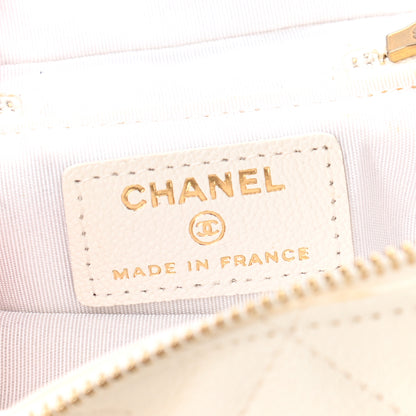 Chanel Caviar Quilted Mini Top Handle Vanity With Chain White 6 of 11