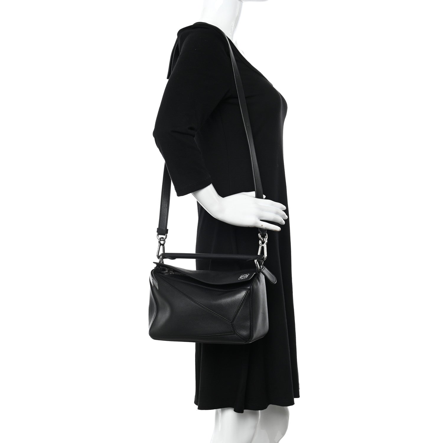Loewe Calfskin Small Puzzle Bag Black 2 of 10