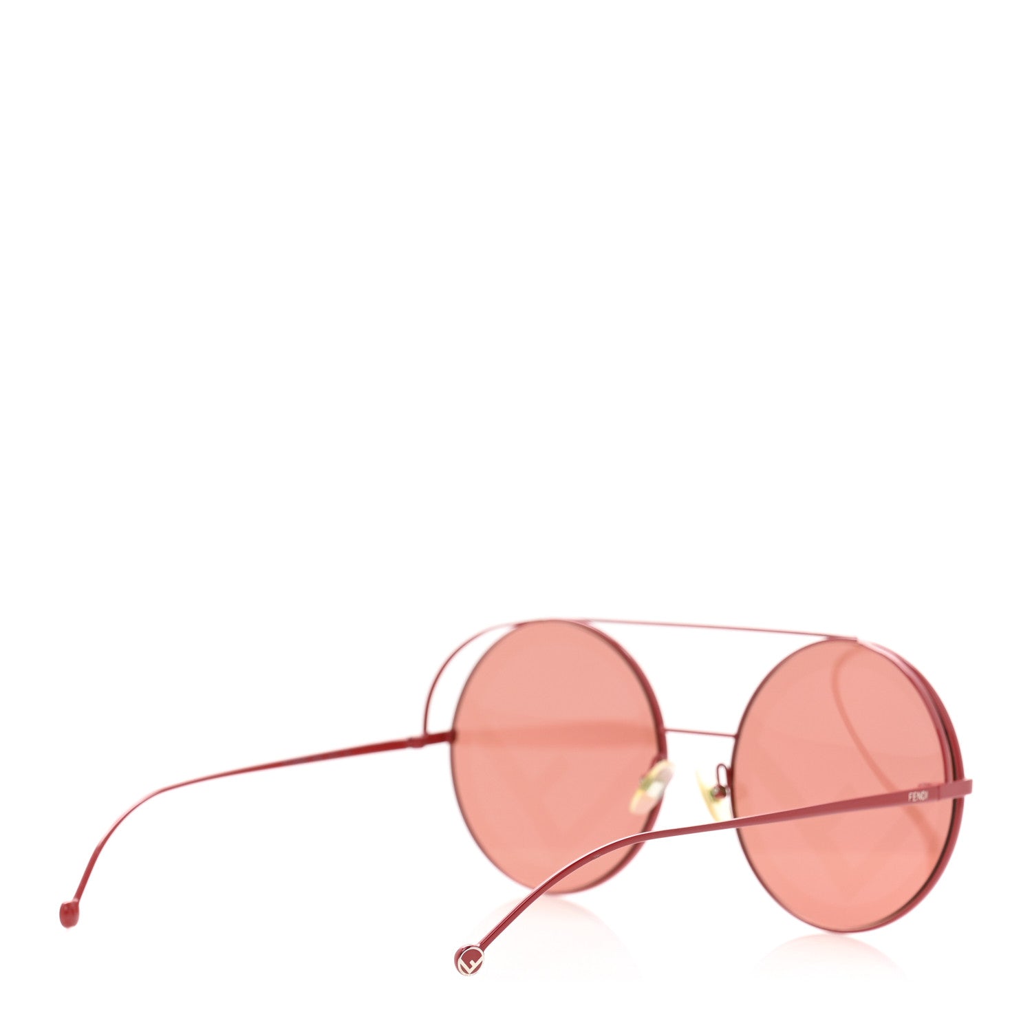 Fendi Metal F is Fendi Printed Run Away Round Frame Sunglasses FF 0285/S Red 4 of 8