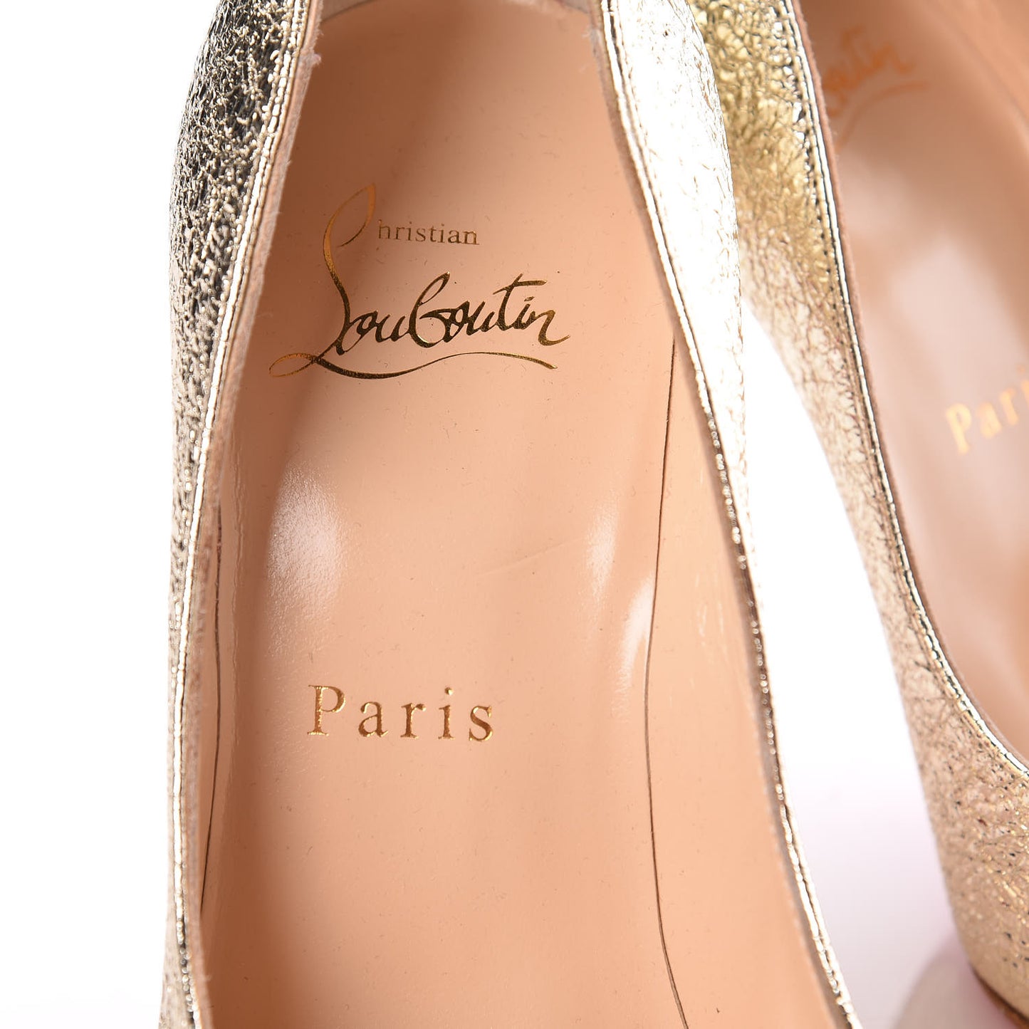 Metallic Crinkled Nappa Pigalle Follies 100 Pumps 35 Platine