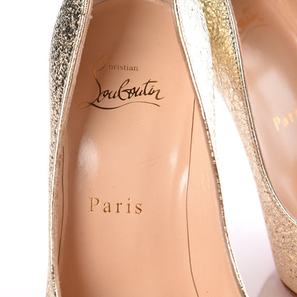 Christian Louboutin Metallic Crinkled Nappa Pigalle Follies 100 Pumps 35 Platine 7 of 7