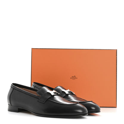 Hermes Goatskin Womens Paris Loafers 41 Black 10 of 10