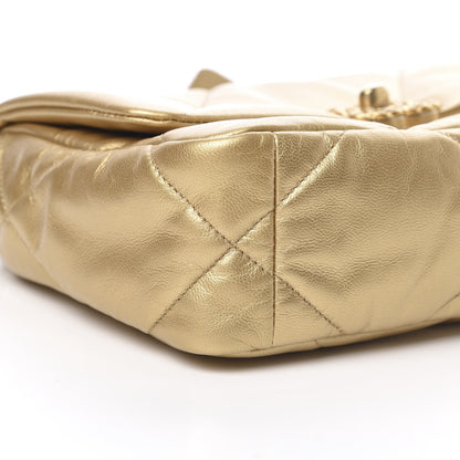 Chanel Metallic Goatskin Quilted Medium 19 Flap Gold 9 of 11