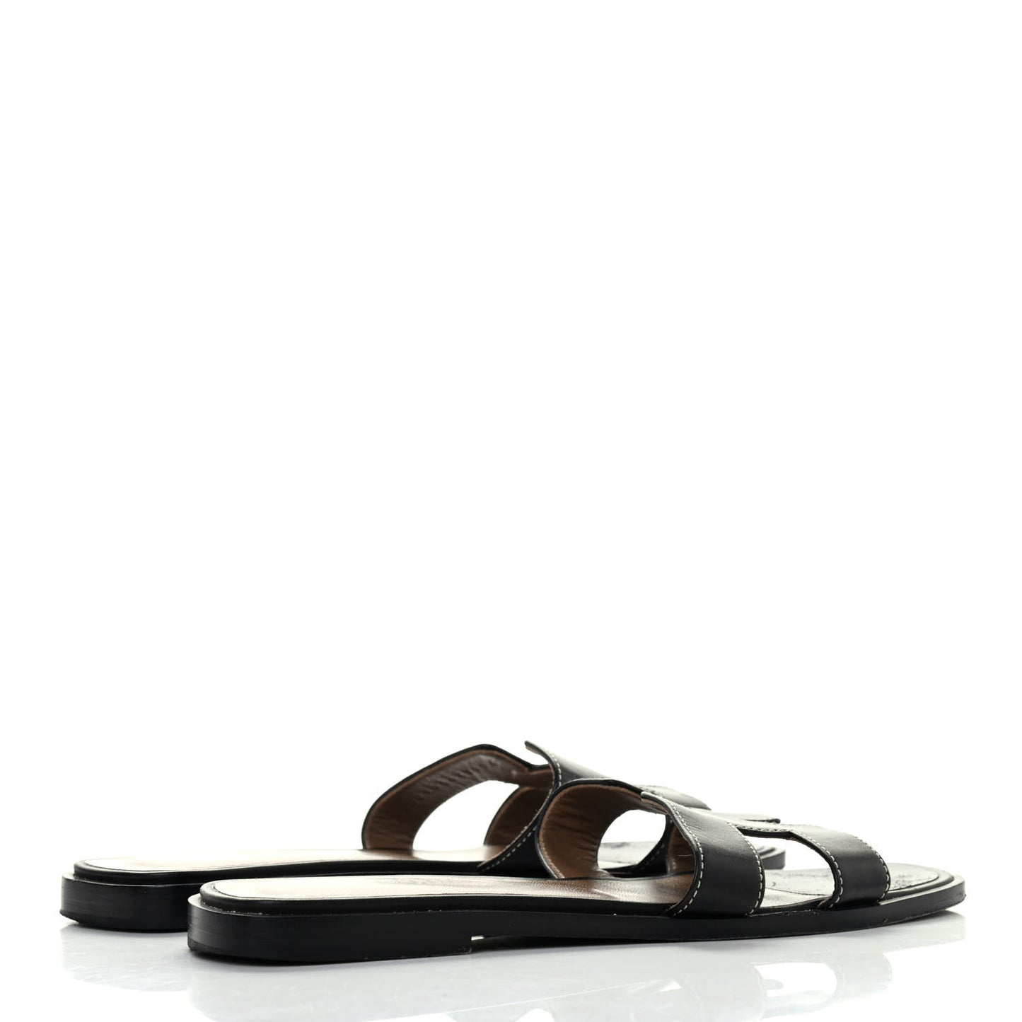 Box Calfskin Oran Sandals 36.5 Black