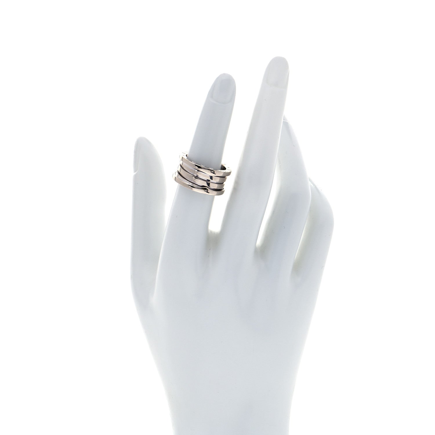 Bulgari 18K White Gold B.Zero1 Four-Band Ring 53 6.25 2 of 5