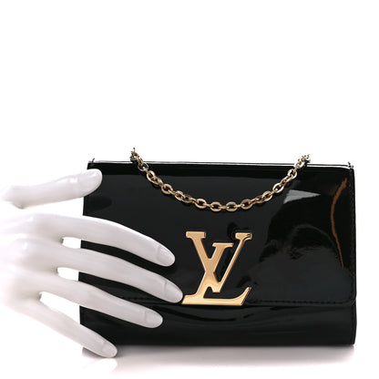 Louis Vuitton Patent Louise PM Chain Clutch Black 3 of 13