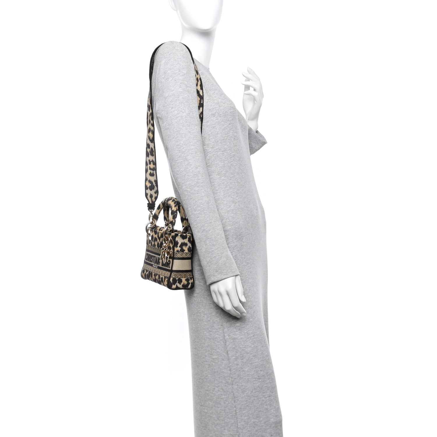 Christian Dior Canvas Mini Mizza Embroidered Lady D-Lite Beige