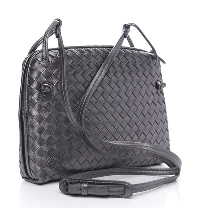 Bottega Veneta Metallic Nappa Intrecciato Nodini Crossbody Messenger Dark Grey 3 of 9