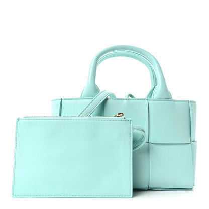 Bottega Veneta Grained Calfskin Maxi Intrecciato Mini Arco Tote Pale Blue 3 of 10