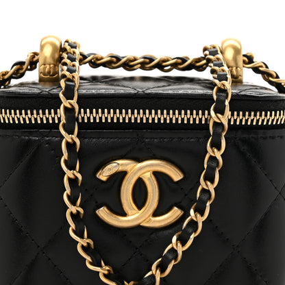 Chanel Calfskin Quilted Mini Perfect Fit Vanity Case With Chain Black 8 of 11