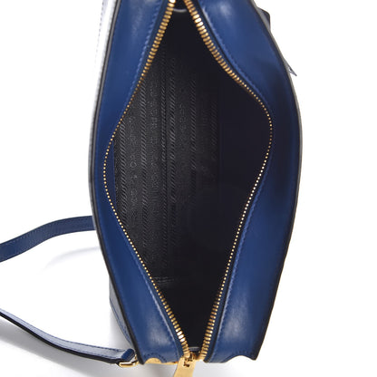 Prada Saffiano Lux Large Zip Crossbody Bag Bleuette 5 of 7
