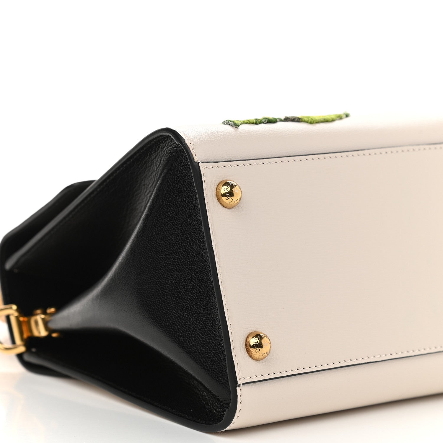 Dolce & Gabbana Calfskin Embroidered Welcome Satchel White 8 of 9