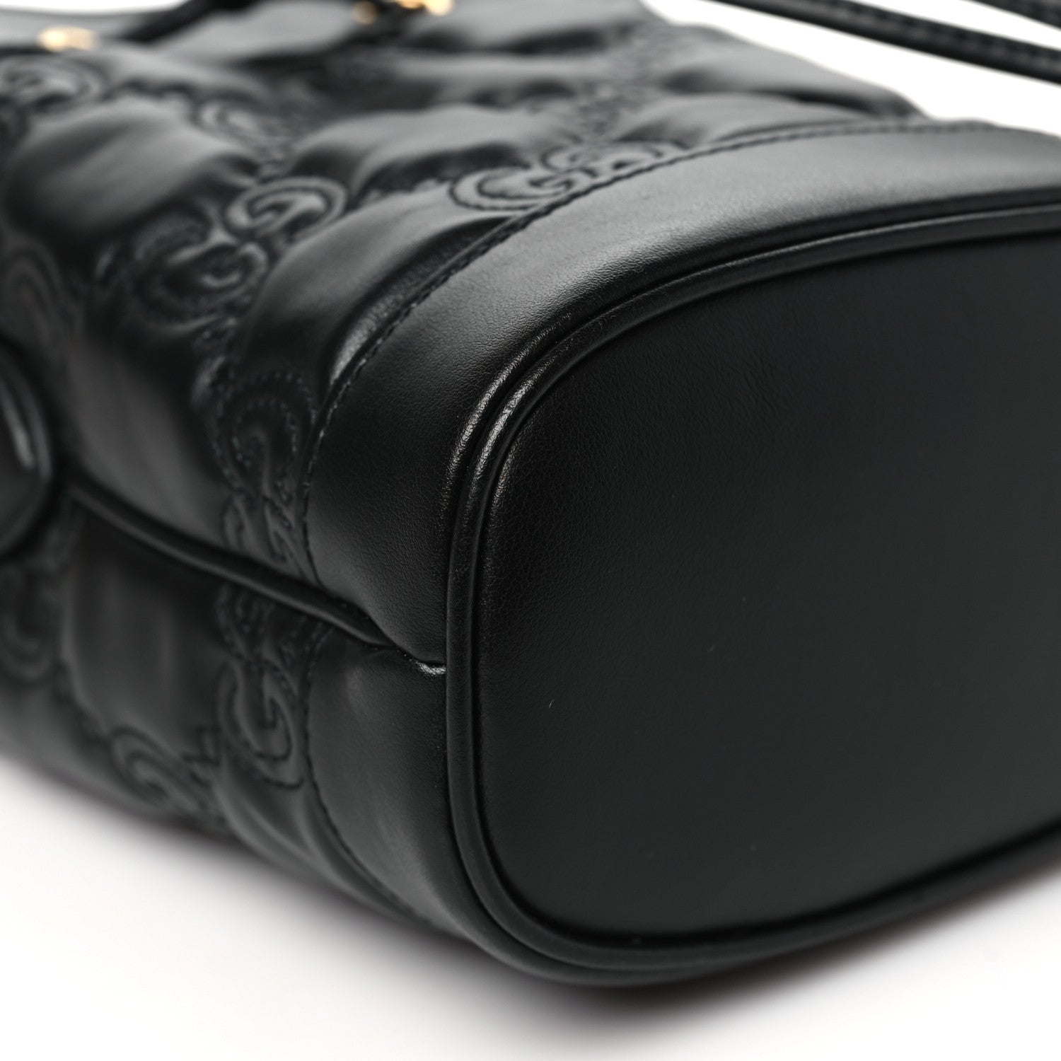 Gucci Calfskin GG Matelasse Bucket Bag Black 9 of 11