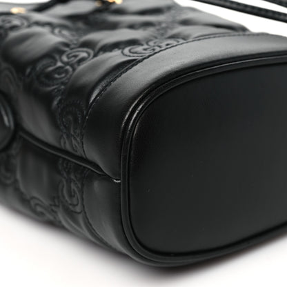 Gucci Calfskin GG Matelasse Bucket Bag Black 9 of 11