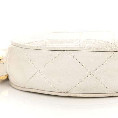 Chanel Lambskin Quilted Round Tassel Crossbody Bag White 9 of 22