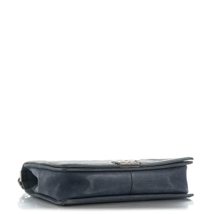 Chanel Iridescent Caviar Quilted Large Boy Flap Navy Blue 4 of 11