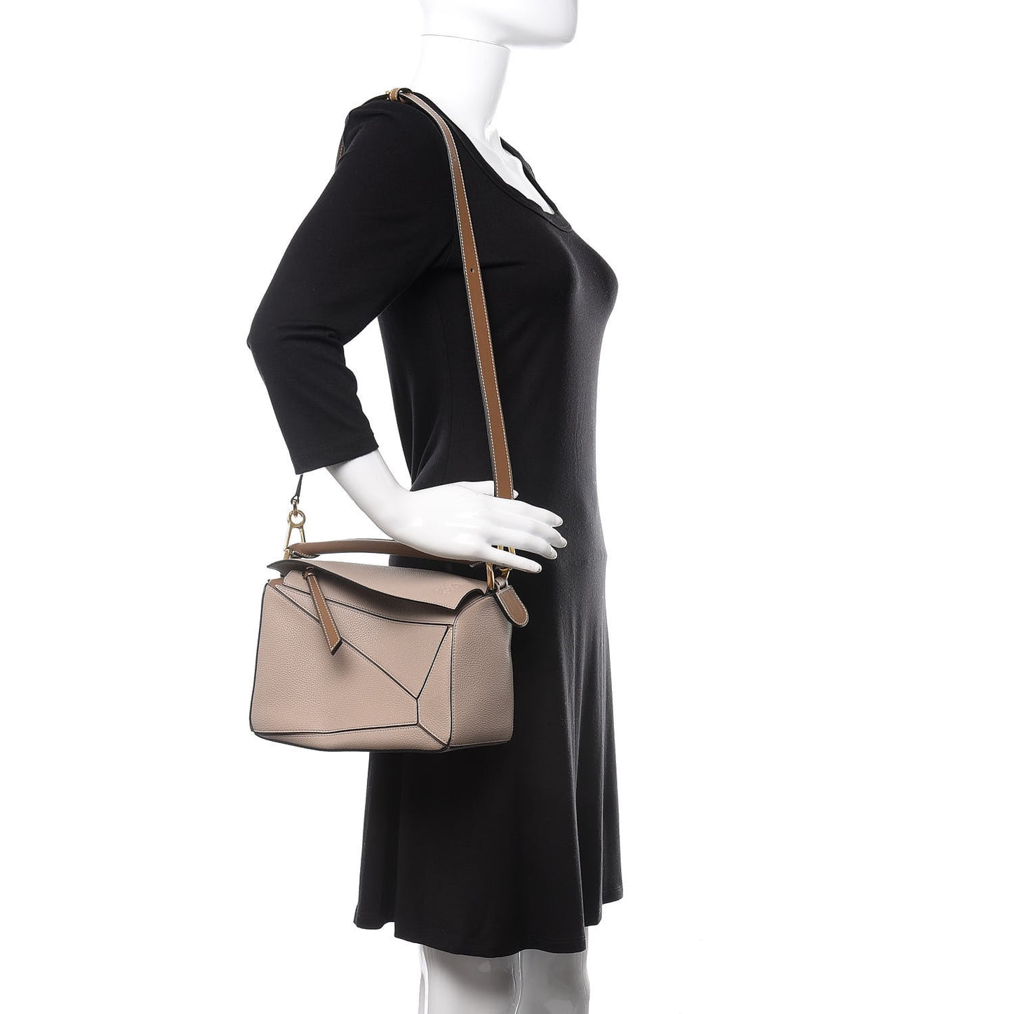 Grained Calfskin Small Puzzle Bag Sand Mink