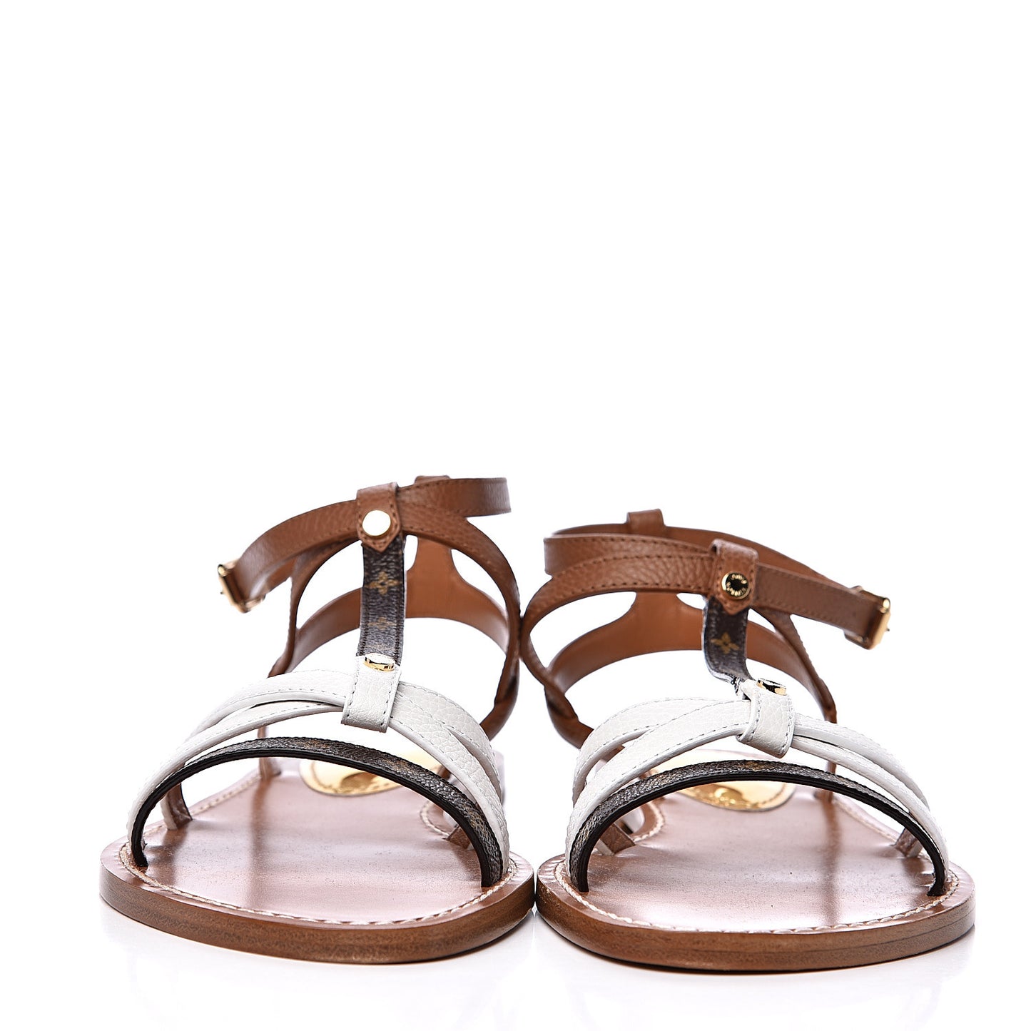 Monogram Explorer Flat Sandals 36.5 Cognac Brown