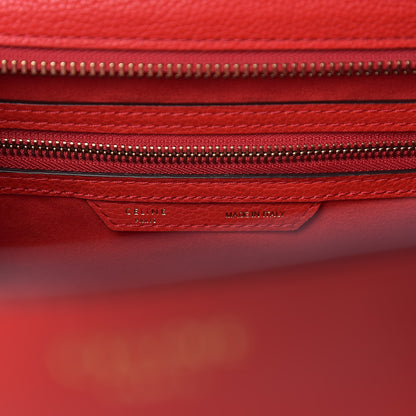 Celine Drummed Calfskin Mini Luggage Coquelicot 5 of 8