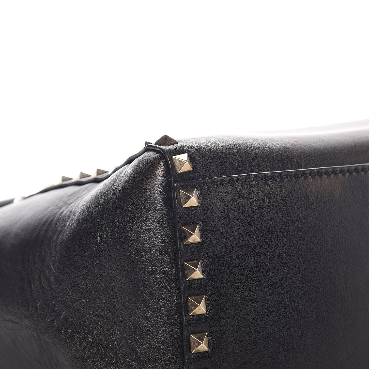 Valentino Garavani Vitello Rockstud Double Handle Tote Black 9 of 12