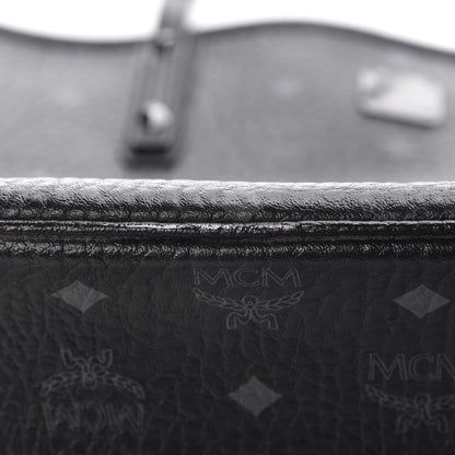 MCM Visetos Medium Anya Zip Top Shopper Tote Black 8 of 11